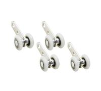 Kit de Rouleaux Porte Placard coulissante, Bloc poulie à roulement en métal 2/4 pièces avec Deux Roues Plastique for Armoire Garde-Robe, fenêtre(A 4PCS)