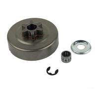 Kit de roulement de pignon de tambour d'embrayage pour tronçonneuse MS170 MS180 3/8 6T Rondelle d'éperon E Clip Roulement à aiguille en acier trempé Compatible avec 017 018 021 023 025