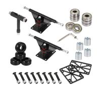 Kit de Roulements et Roues de Skateboard Noir en Alliage D'aluminium | Remplacement Facile, Léger, sans Ralentir la Glisse, Clé Incluse pour Skateurs de Planche Style Aléatoire
