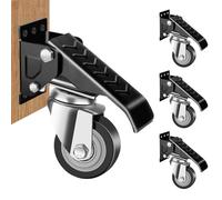 Kit de Roulettes D'établi, Capacité de 300 kg, 4pcs Roulette D'établi Rétractable Robuste, 360° Roulettes Pivotantes, Roulettes de Transport Industriel pour D'établi, Machines et Tables