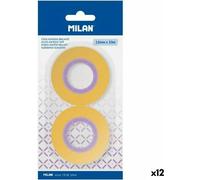 Kit de rubans adhésifs jaune milan 12 mm x 33 m 2 pièces (12 pièces)