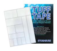 TUFF Tape Pack de 6 patchs assortis - Imperméable, auto-adhésif, durable pour les réparations de tentes, de vestes, de sacs à dos et de structures gonflables