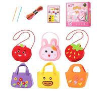 Kit de sac à coudre pour enfant, cousez votre propre kit de sac - Apprenez à coudre des jouets,Kit d'artisanat en petit sac Non tissé, jouets éducatifs pour apprendre à coudre avec des motifs pour déb