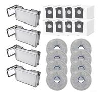 Kit de sac à poussière avec brosse latérale pour aspirateur Dreame X60 Max Ultra complet, pièces de rechange compatibles avec aspirateur robot X60 Master (B)
