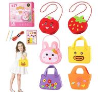Kit de sac fait main pour enfant, artisanat de sac à coudre pour | Kit d’artisanat de petit sac | Kit d'artisanat en petit sac Non tissé, jouets éducatifs pour apprendre à coudre avec des motifs pour