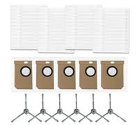 Kit de sacs filtrants à brosse latérale, compatible avec aspirateur robot hybride Eufy Clean L50 L50 SES L60 L60, 6 brosses, 4 filtres, 5 sacs