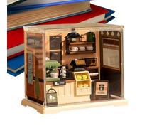 Kit de salle miniature - Tiny House Building Toy | Miniature réaliste - Café - Bâtiment de cuisine - Jouet de montage fait à la main pour adolescents et adultes