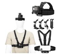 Kit de Sangle de Poitrine Bandeau Adaptateur Clip de Téléphone 3 Vis de Fixation en T 2 Dégagement Rapide en Forme de J Compatible avec GoPro/DJI Aciton/Téléphone/DJI Osmo 360
