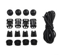 Kit de sangle d'extension élastique réglable avec 16 clips pour randonnée, camping, alpinisme, noir, orange, vert (ornement)