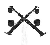 Kit de sangles de suspension en nylon noir pour yoga, conçu pour être fixé à une porte, facilitant les mouvements coordonnés des mains et des pieds