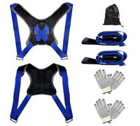 Kit de sangles de transport, pour 2 personnes, avec gilet en éponge, sangle de levage multifonctionnelle, pour meubles et appareils, sangles de transport de meubles, bleu