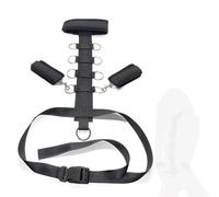 Kit de sangles de yoga en nylon noir pour les mains, permettant de maintenir les mains en place pour les étirements vers l'arrière et les mouvements coordonnés