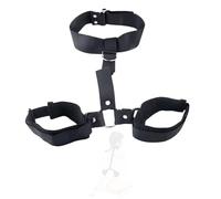 Kit de sangles de yoga extensibles en nylon noir pour le cou et les mains, conception ajustable pour des mouvements d'étirement confortables