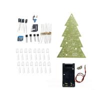 Kit de sapin de Noël à 16 lampes à LED 7 couleurs, projet de soudure électronique pour débutants, décoration de vacances festive avec boîte à piles 9 V, guide de montage étape par étape (français non