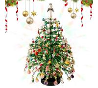 Kit de sapin de Noël en perles fait main - Décoration de table étincelante | Matériau ABS avec des perles de couleurs aléatoires et un mini design étincelant pour les tables de vacances