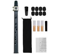 Kit de saxophone alto portable, 4 anches, 8 tampons dentaires, doigtés, sac de transport, instrument à vent pour débutants et amateurs (noir)
