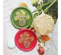 Kit de sceau de cire avec lettres, pomme de pin, tampon à sceau de feuille de plante, kit de cachet de cire de branche de pin, sceau de fête, emballage cadeau, sceau botanique Just Head
