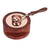 Kit de sceau de cire, chauffe-cire, cuillère à fondre avec manche en bois de poirier, bâtons de cire, perles de cire, four de, poêle, outil avec cuillère à fondre for tampon à cacheter de cire, bois