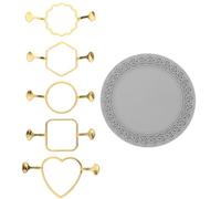 Kit de Sceaux de Cire en Alliage avec Moules Ronds | Cinq Formes, Tapis en Silicone, Surface Lisse Facile à Nettoyer, Réutilisable, pour Enveloppes et Invitations