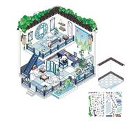 Kit de scène d'autocollants, autocollants pour la maison - Autocollants de scène de dessin animé autocollants faits à la main pour la maison - Autocollants imperméables pour la maison, les amis, la