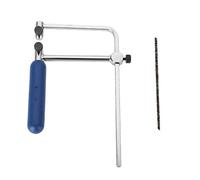 Kit de scie à chantourner pour enfants, pour le travail du bois, 76 mm, outil polyvalent, scie à main, arceau de scie réglable en forme de U, avec 6 lames de scie de rechange en spirale pour la