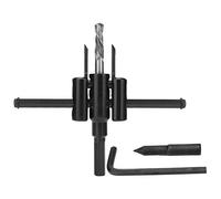 Kit de scie à découper des trous réglable, outil de coupe circulaire en acier allié à double lame pour panneaux de bois et de plastique, ouverture de trous ronds DIY avec clé (30-120mm)