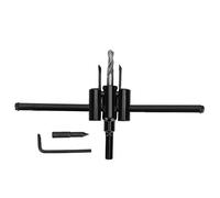 Kit de scie à découper des trous réglable, outil de coupe circulaire en acier allié à double lame pour panneaux de bois et de plastique, ouverture de trous ronds DIY avec clé (30-200mm)