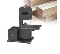 Kit de scie à ruban portable d'établi - Moteur 800 W, profondeur de coupe 70 mm, table inclinable de 0 à 45° | Comprend une lame de scie, un mandrin de perçage et un rouleau à tissu 5-in-1