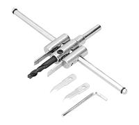 Kit de scie cloche circulaire réglable, foret à bois professionnel, outil de coupe rond pour les projets de menuiserie et de bricolage avec clé hexagonale et 2 têtes de coupe (40-200mm)