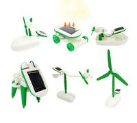 Kit de sciences de l'éducation, 6 jouets solaires sur 1, modèle d'énergie renouvelable PP, construction robuste, assemblée facile, encourage la créativité, favorise l'apprentissage des STEM, parfait p