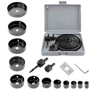 Kit de Scies Cloche 16 Pièces - Scies Circulaires pour Perçage de Trous Ronds, Diamètres 19 mm à 127 mm, Outil de Menuiserie et Bricolage pour Bois, Plâtre et Métal