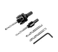 Kit de scies cloches LAIWEI 5 pièces Outil de perçage 1 mandrin A2 très résistant, 1 petit arbre A4, 2 embouts en acier 4341, 1 clé hexagonale compatible avec scie cloche de 14 à 360 mm