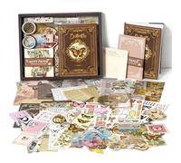 Kit de scrapbooking esthétique de 162 pièces, thème papillon, vintage, avec grille A6, carnet de notes, autocollants en papier washi, fournitures pour loisirs créatifs, collage, décoration