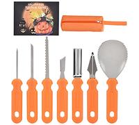 Kit de sculpture de citrouilles pour Halloween, 7 outils en acier inoxydable pour sculpter les citrouilles, avec sac de transport, accessoires de décoration DIY pour Halloween, pour Adultes et Enfants