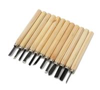 Kit de sculpture sur bois Couteau à ciseau professionnel for sculpture sur bois, ensemble d'outils main for la détaillée de base, Gouges for menuisiers 12 pièces