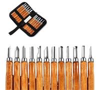 Kit de sculpture sur bois Kit de sculpture sur bois précision, confortable et ergonomique, 12 pièces, for une détaillée avec outils scalpel ciseaux