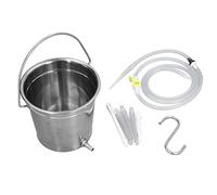 Kit de Seau à Lavement 2L Seau en Acier Inoxydable avec Embouts de buse en Silicone Sac de Rangement Baril à Lait en Acier Inoxydable pour Usage Domestique Colon Detox Cleanse Enemas