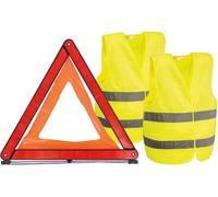 Kit de sécurité - CARLINEA - 1 triangle de présignalisation et de 2 gilets de sécurité adulte XL