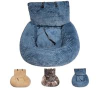 Kit de sécurité Luxueux pour Voiture, Coussin de siège Auto Lavable et Doux pour Chien avec Sangles de sécurité, rehausseur Portable pour Petits et Moyens Chiens (Blue, S)