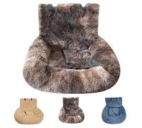 Kit de sécurité Luxueux pour Voiture, Coussin de siège Auto Lavable et Doux pour Chien avec Sangles de sécurité, rehausseur Portable pour Petits et Moyens Chiens (Brown, M)