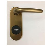 Kit de sécurité plaque + poignée en aluminium bronze F4 simple pour porte blindée Q8 double trou 1 pièce 170 x 62 cm.
