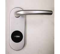 Kit de sécurité plaque + poignée en aluminium chromé satiné F1 pour porte blindée Q8 double trou 1 pièce