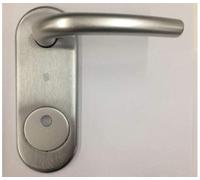 Kit de sécurité plaque + poignée en aluminium F1 argent simple pour porte blindée Q8 trou cylindre prédisposé pour poignée 1 pièce