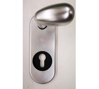 Kit de sécurité plaque + poignée en forme d'œuf en aluminium F1 argent pour porte blindée Q8 trou cylindre européen 1 pièce