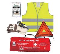 Kit de sécurité voiture Esculape (triangle + gilet + couverture + gants + lampe)