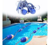 Kit de séparation de sécurité pour piscine extérieure - Lignes bleues et blanches de 5 m avec marqueurs de bouée flottantes, parfait pour les piscines et les zones de baignade sûres.