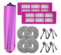 Kit de serpillères à brosse latérale principale pour Eureka J15 pour aspirateur robot à vidange automatique Evo Ultra avec 1 brosse principale, 4 brosses latérales, 2 filtres, 4 chiffons en microfibre