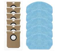 Kit de serpillères et sacs à poussière de rechange pour aspirateur robot Conga 7690 Immortal Max Home M, 5 chiffons en microfibre + 6 sabots - Va