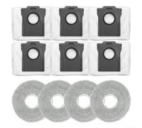 Kit de serpillères et sacs à poussière de rechange pour aspirateur robot Conga X70, 4 chiffons en microfibre et 6 sacs anti-obstruction avec joint solide pour poils d'animaux et sols