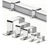 Kit de serrage de tubes carrés en acier inoxydable 40 x 40 mm 8 pièces équerres de fixation à angle droit pour systèmes de montage solaire et solutions de rayonnage PV